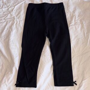 Girls' Black Bow Hem Leggings